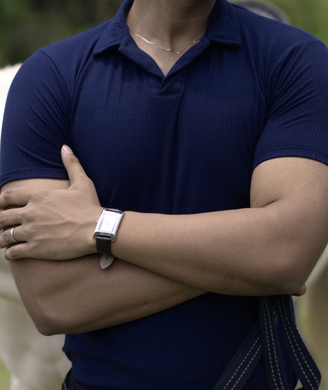 Navy blue and off white Gurkha pant combo - Image 2