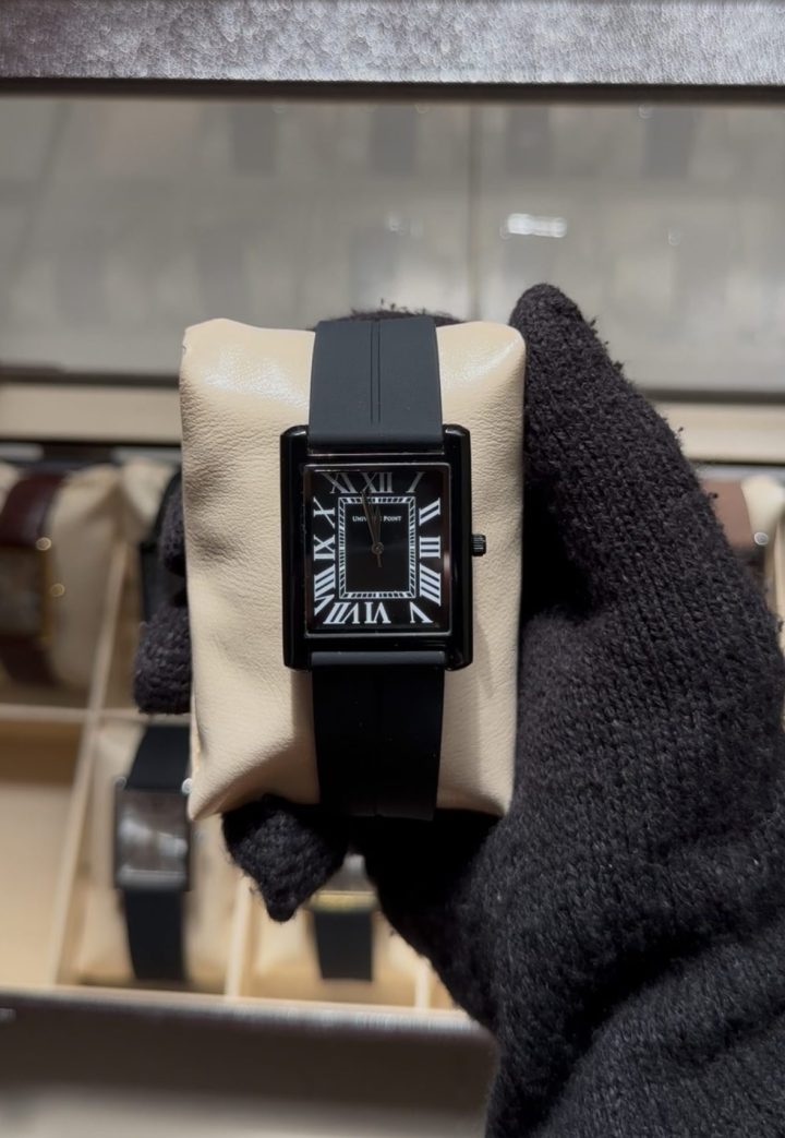 black dial and black silicon belt - Luxury Tank Watch - Image 2