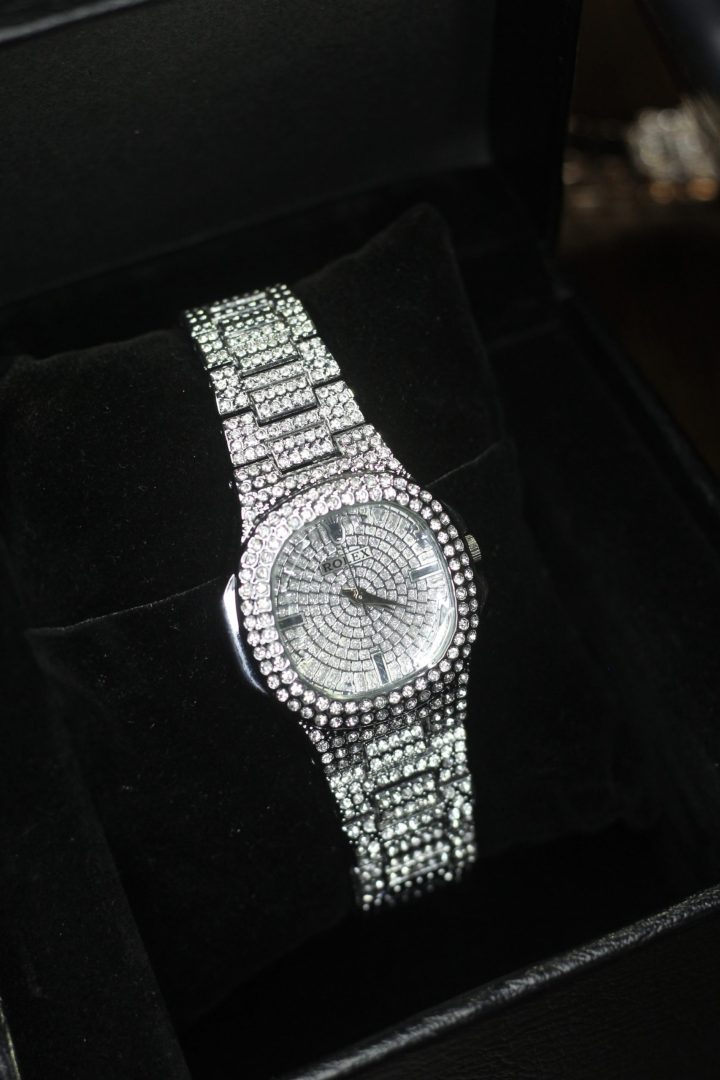 Rolex diamond stone watch