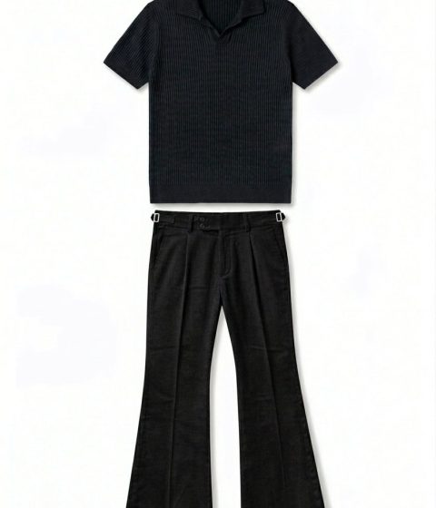 Black Bootcut Gurkha and Black Polo Combo