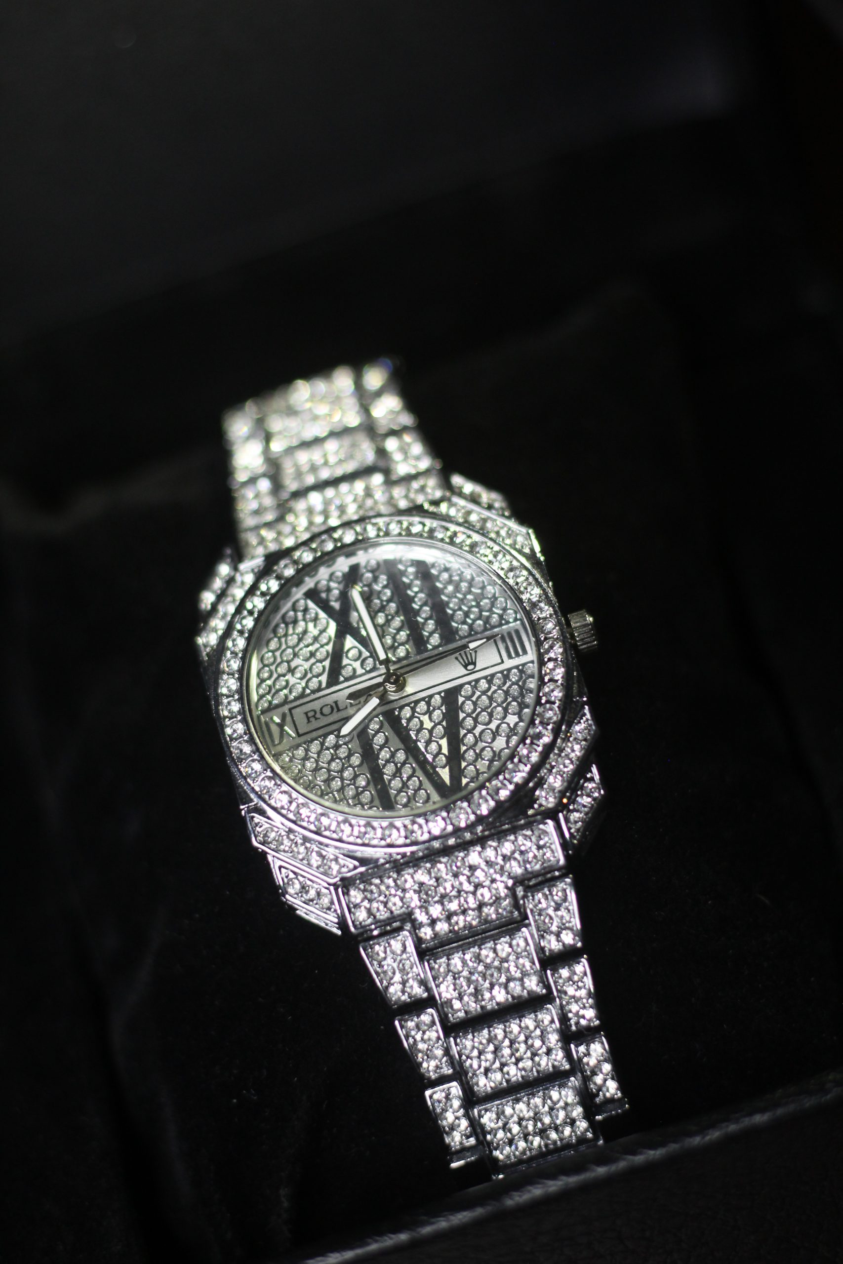 Rolex Silver Radiance Diamond Stone Watch