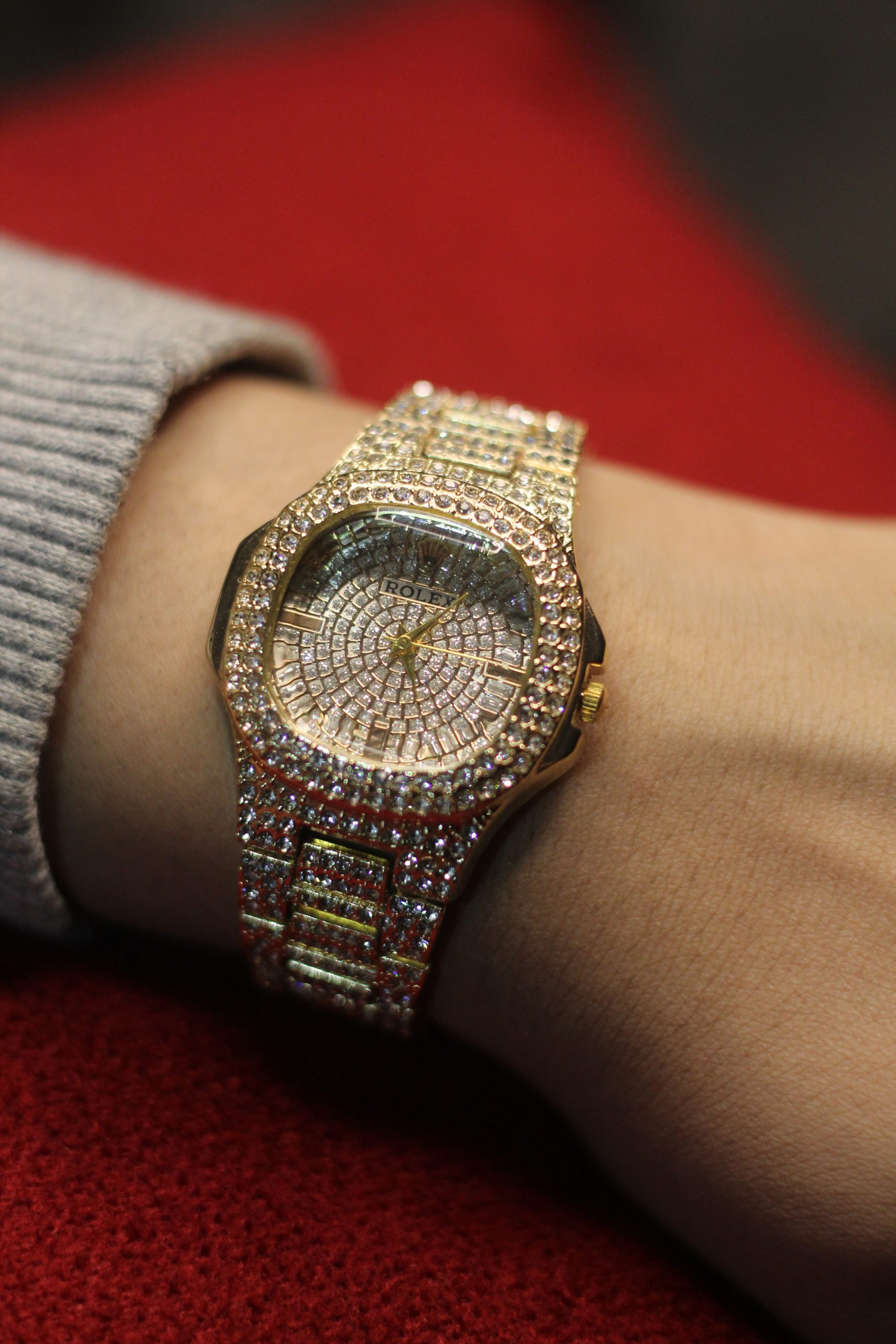 Golden Allure Diamond Stone Watch