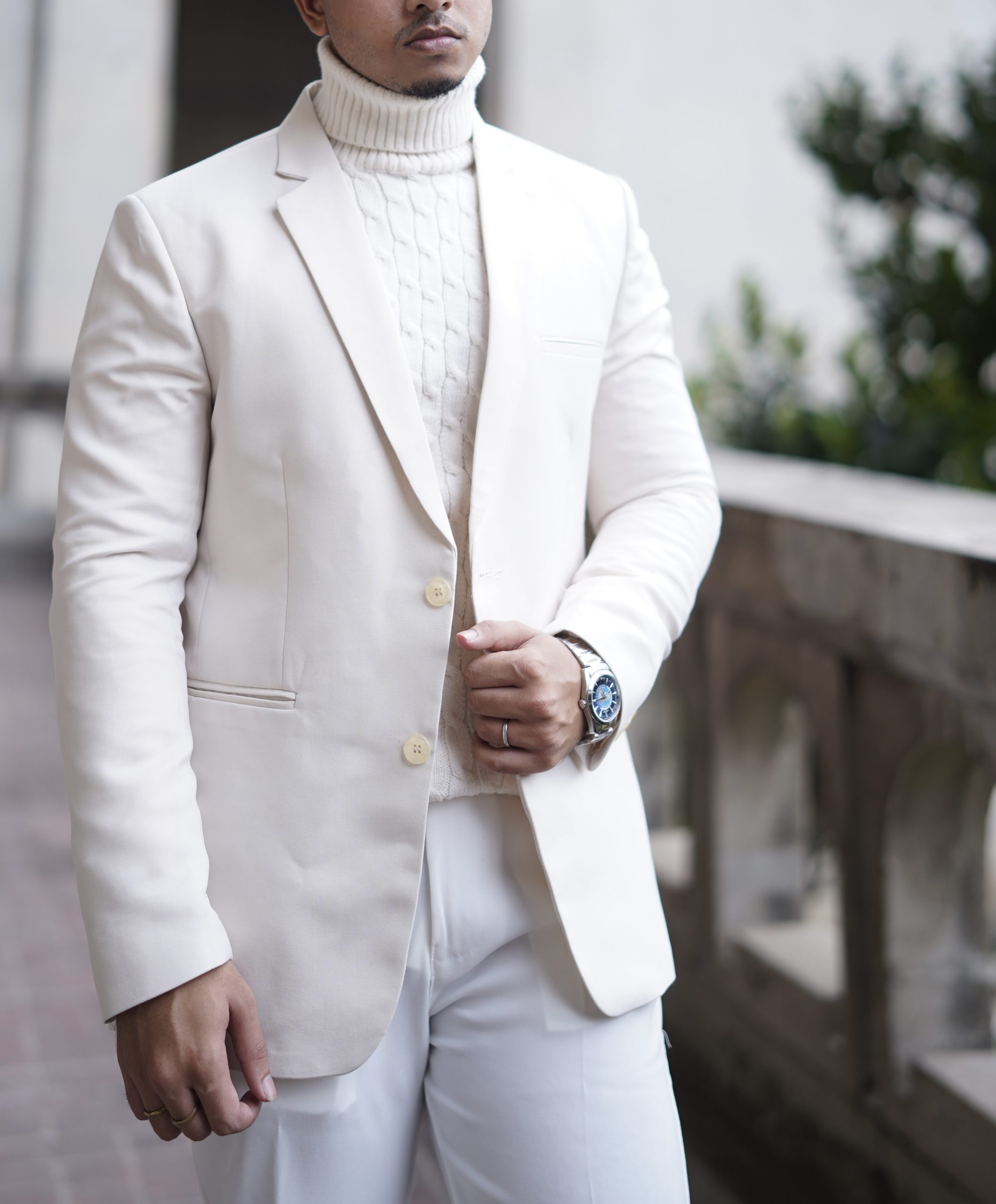 Off White Single Breasted Milan Blazer - Image 2