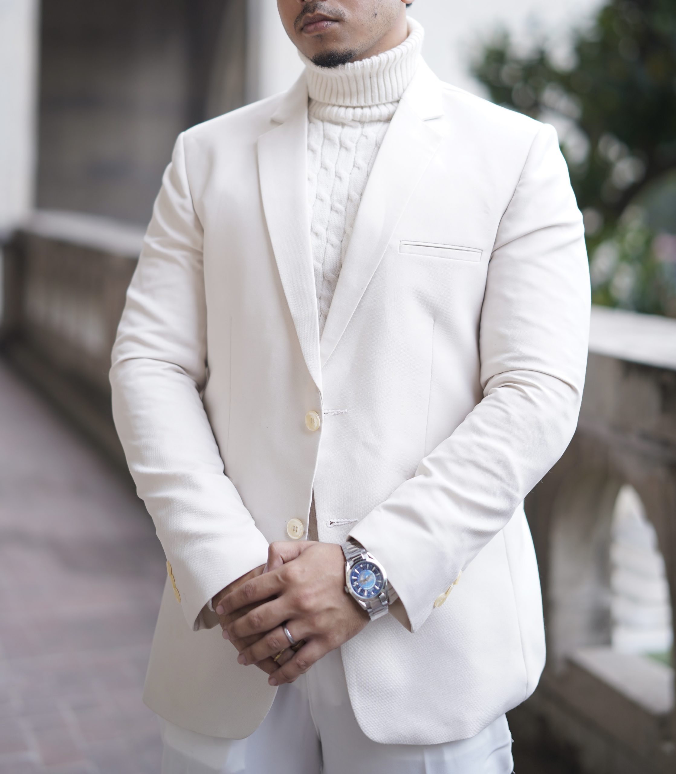 Off White Single Breasted Milan Blazer - Image 3