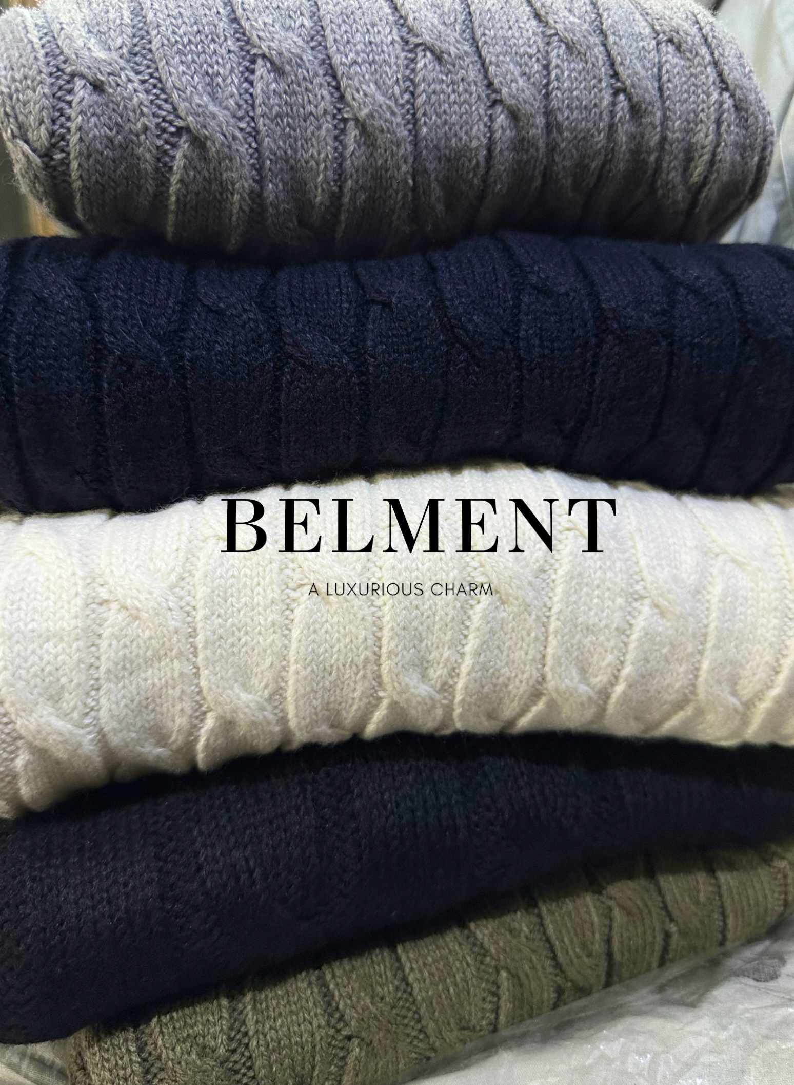 Cable Knit Luxury Highneck Sweater - Image 2