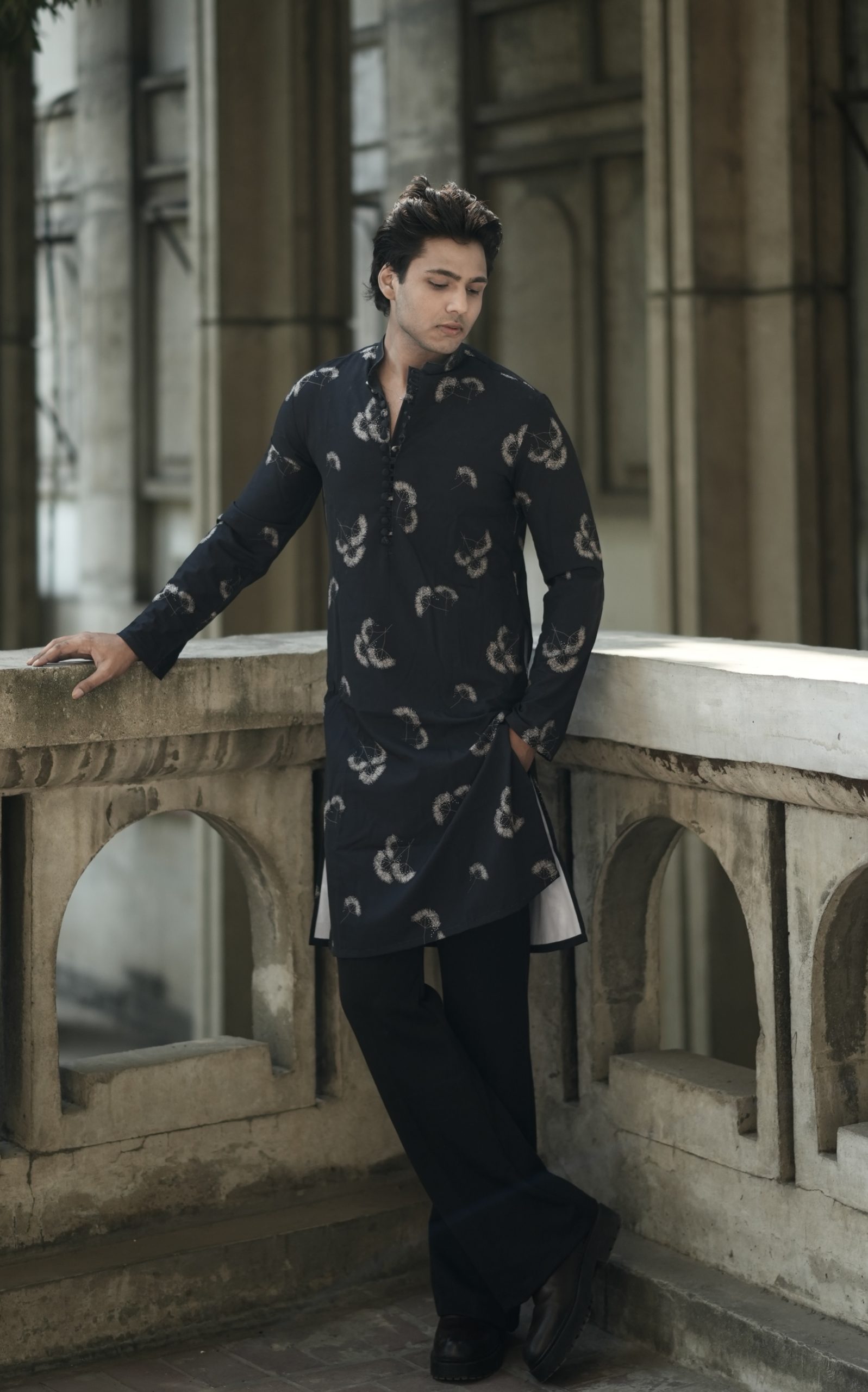 Mid Night Flora Black Punjabi - Image 4