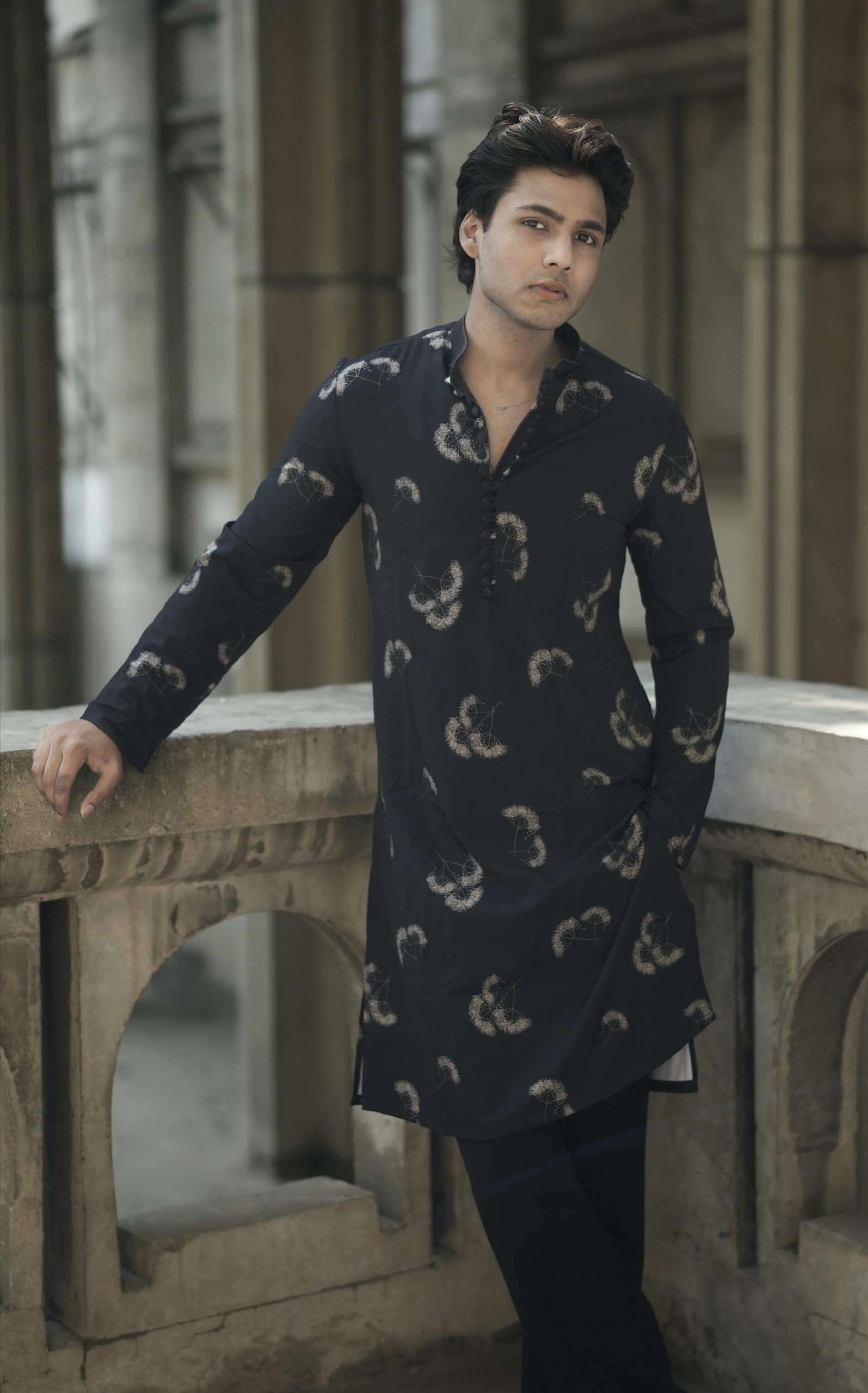 Mid Night Flora Black Punjabi - Image 2