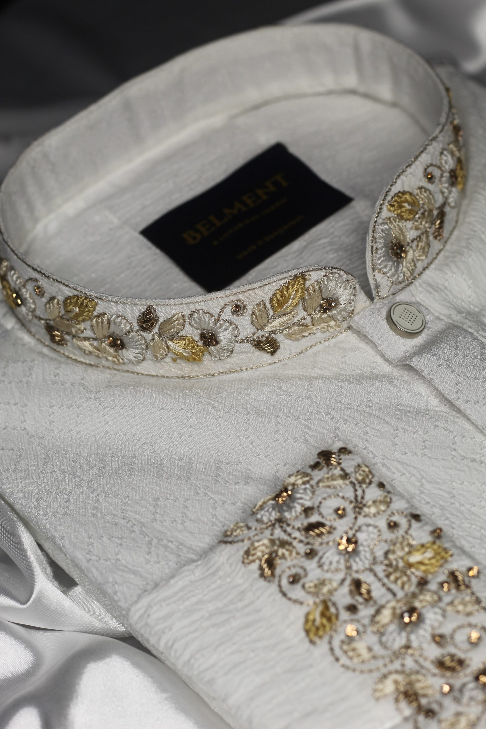 White Zardosi Hand Embroidery Kurta - Image 2