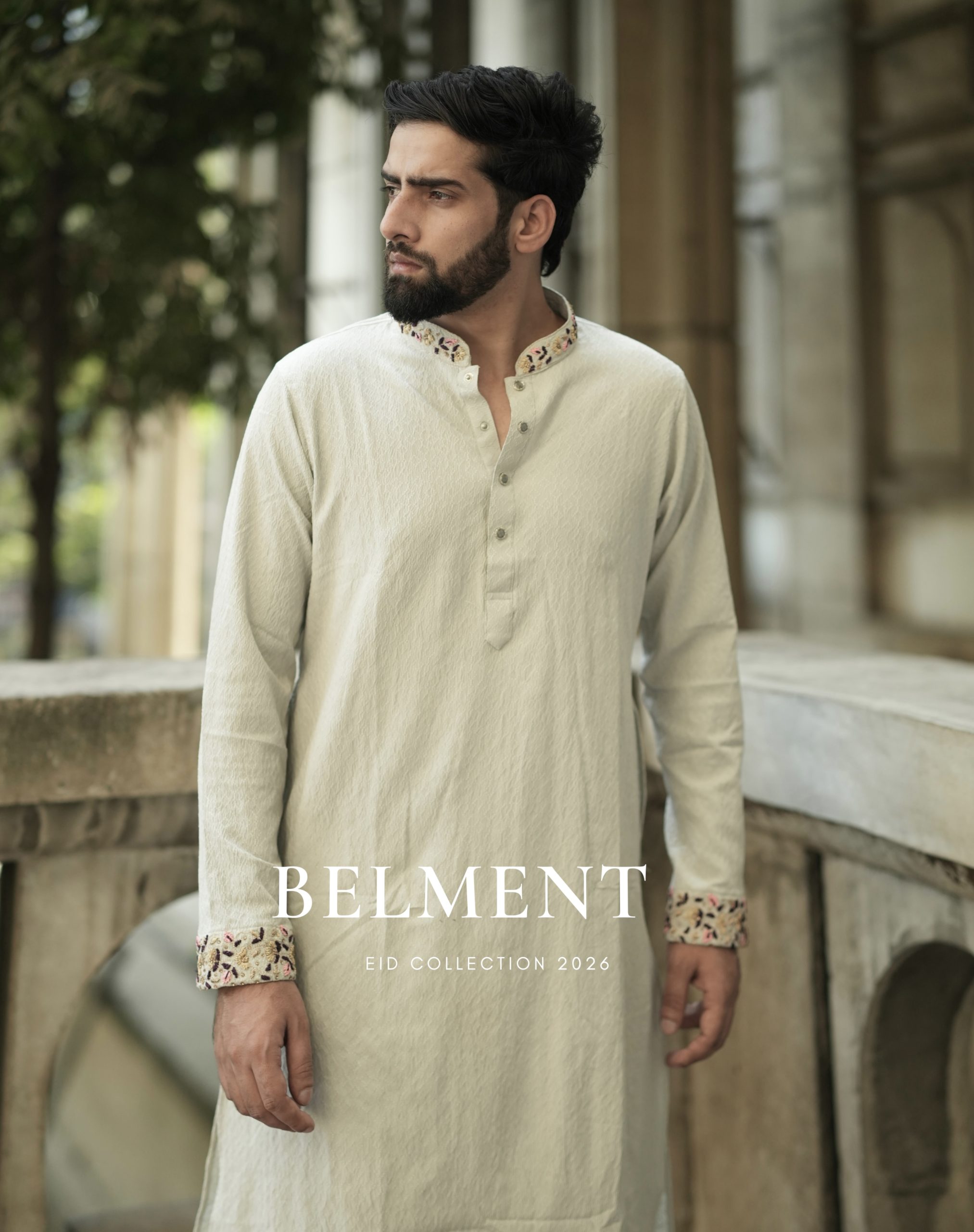 Luxury Ash Grey Zardosi Hand Embroidery Kurta
