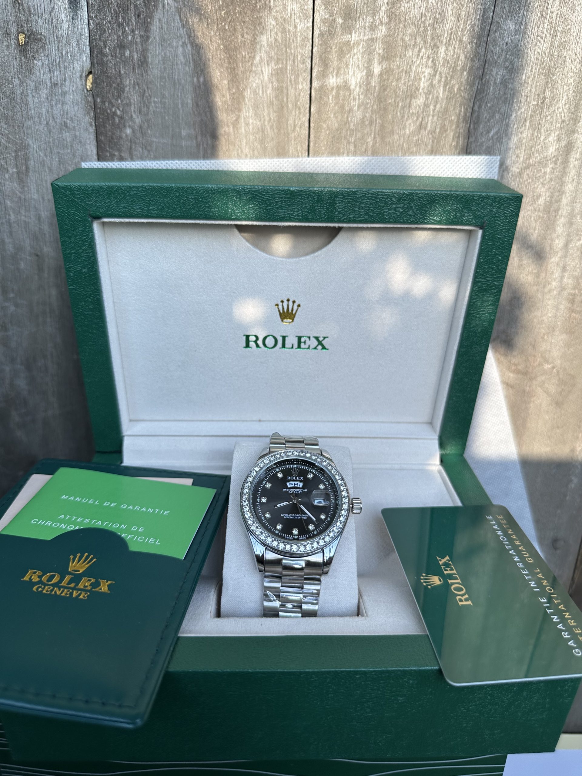 Black shine Day date 40mm with Orginal box