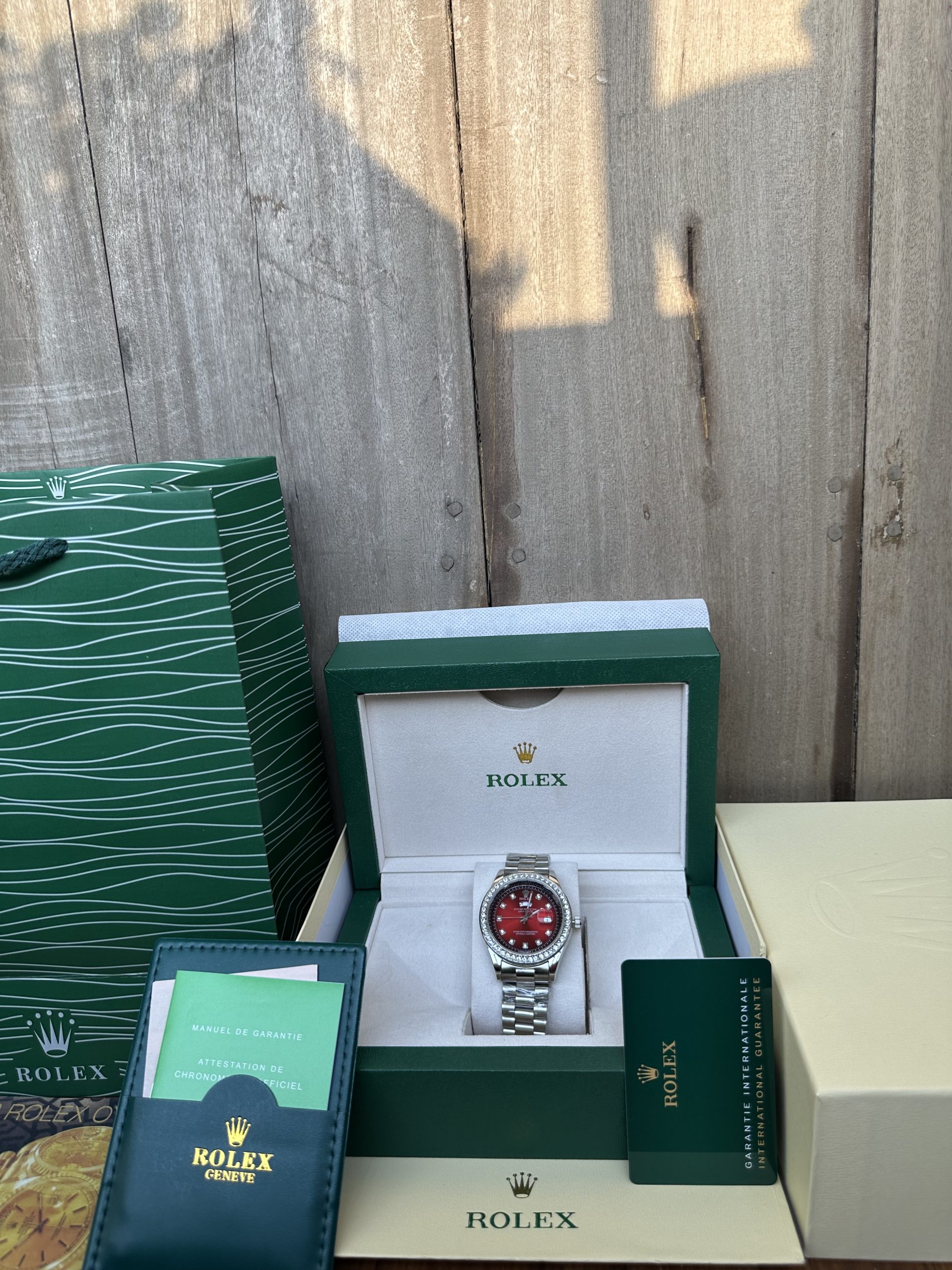 Red wine day date Rolex 40mm with original box - Image 2