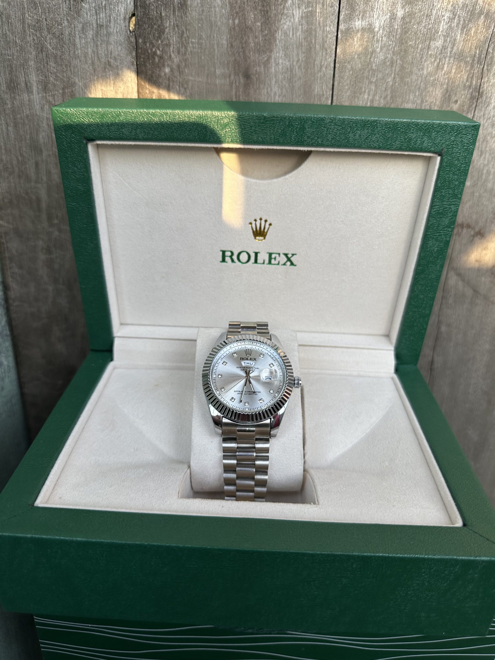 SILVER DAY DATE ROLEX 40mm with Orginal box