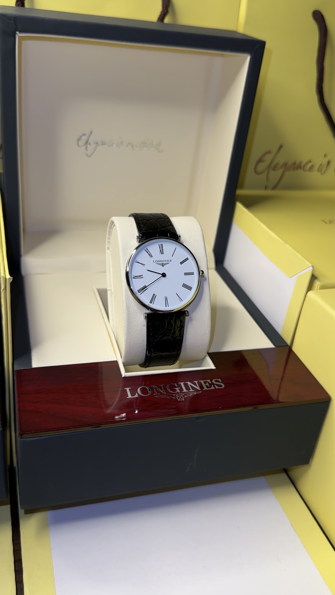 Full White and Black crocodile Leather With Longines Orginal box - Image 2