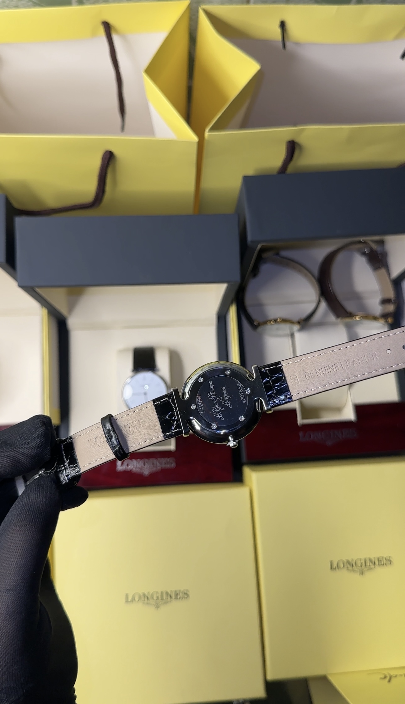 Full White and Black crocodile Leather With Longines Orginal box - Image 3