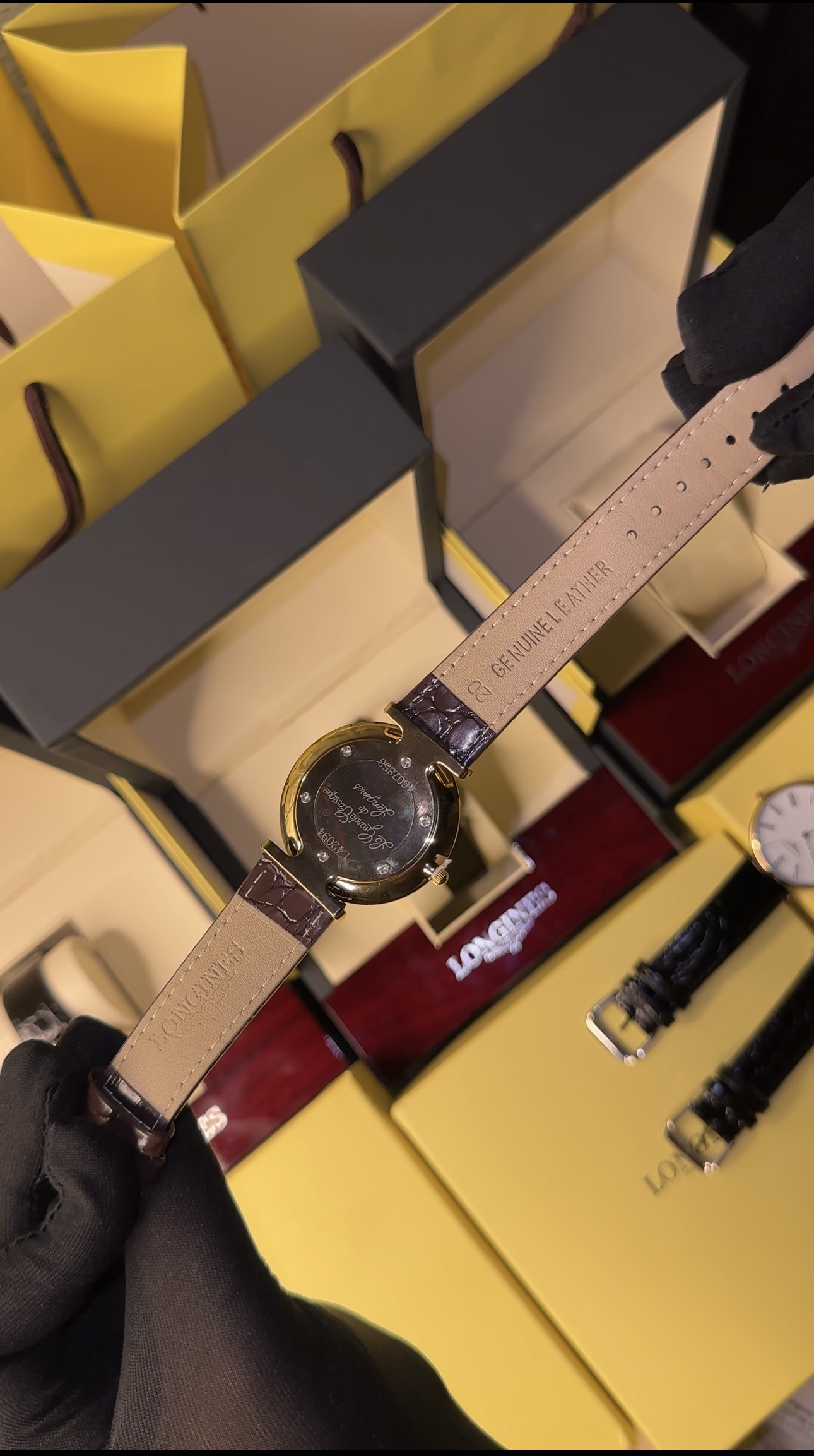 White & Golden border and Leather With Longines Orginal box - Image 4