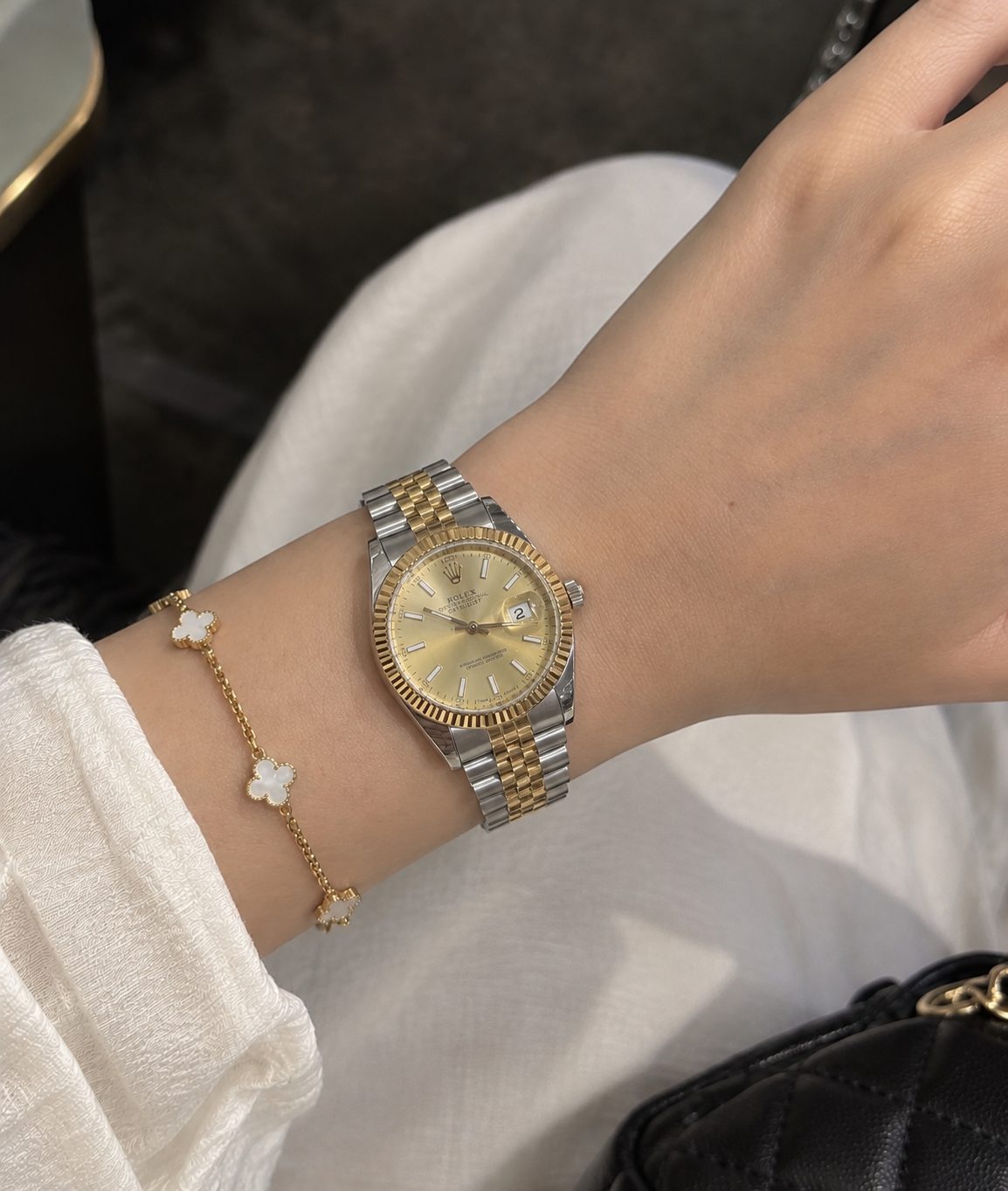 Ladies golden Two tone  Rolex Date just 34mm with original Rolex box - Image 2