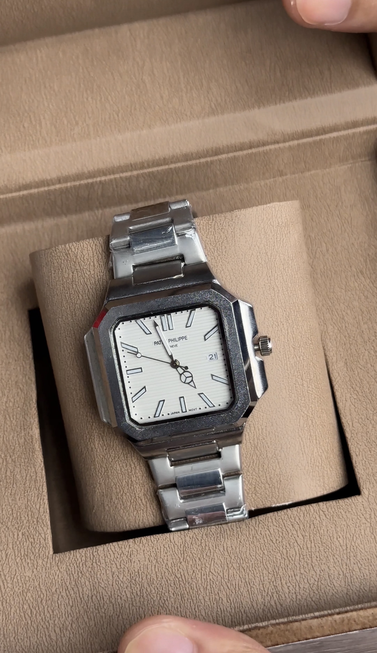 WHITE DIAL PATEK PHILIPPE CUBITUS WITH ORGINAL BOX