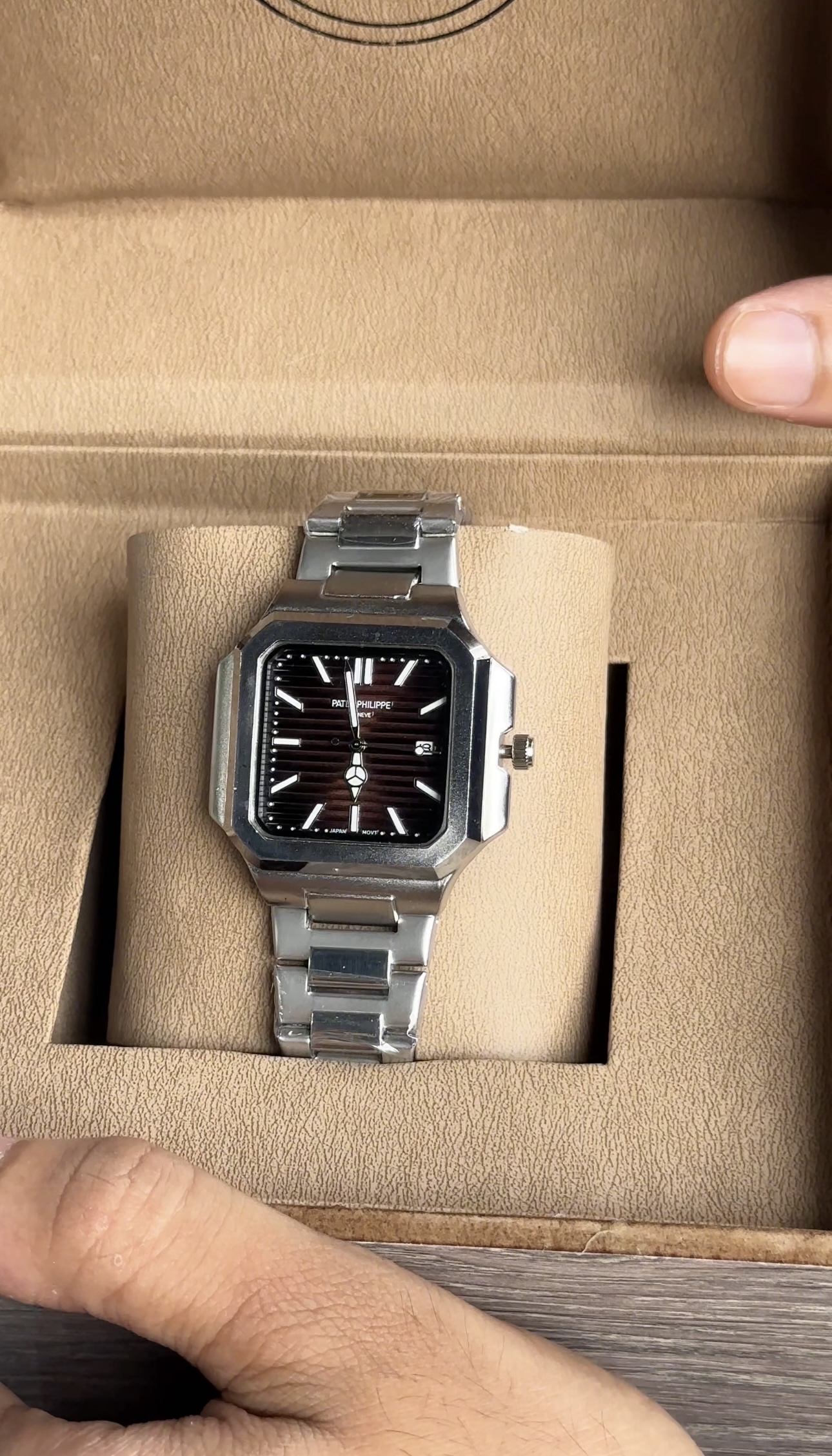 Burgundy Red PATEK PHILIPPE CUBITUS WITH ORGINAL BOX