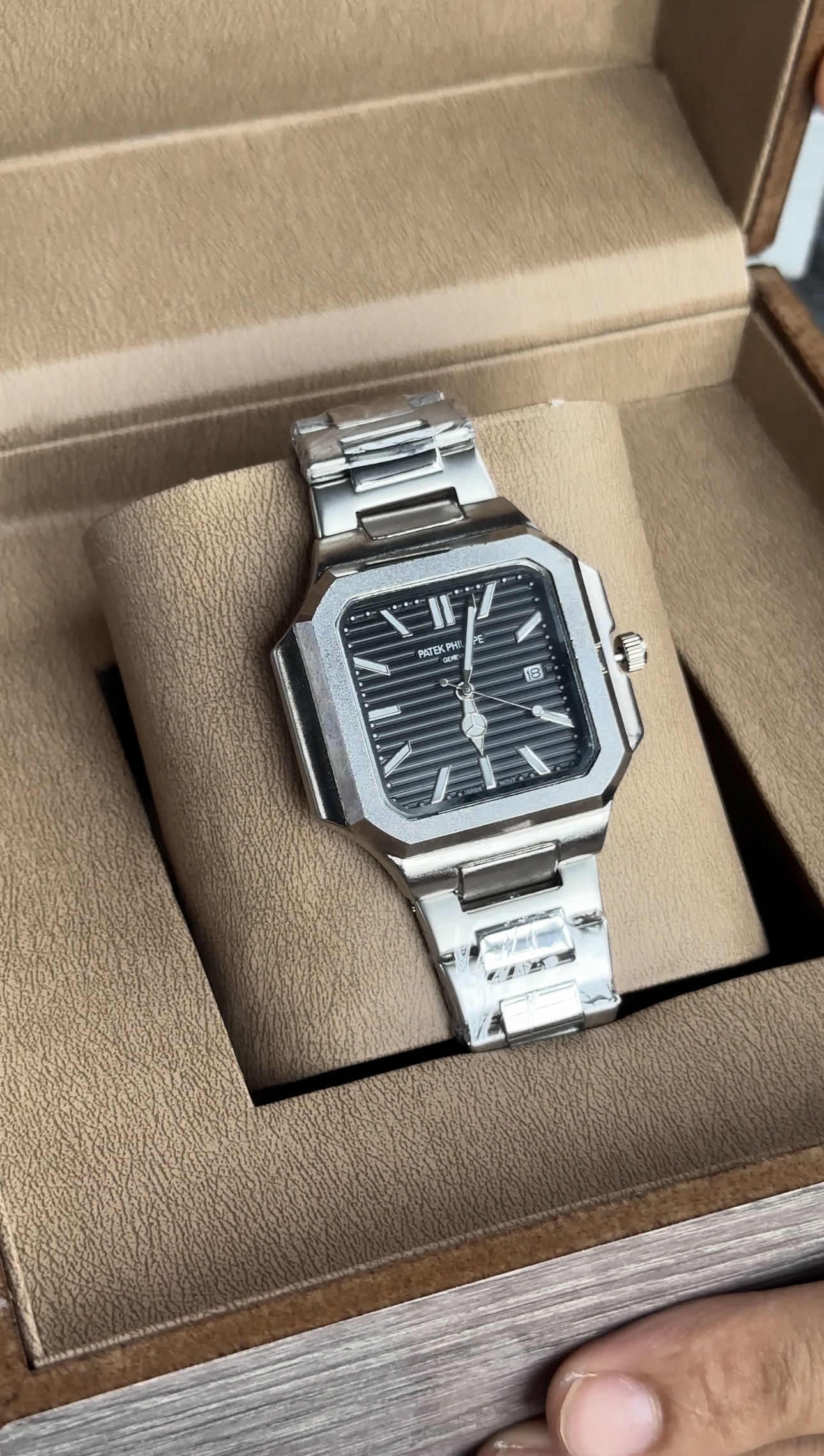 Black & Silver PATEK PHILIPPE CUBITUS WITH ORGINAL BOX
