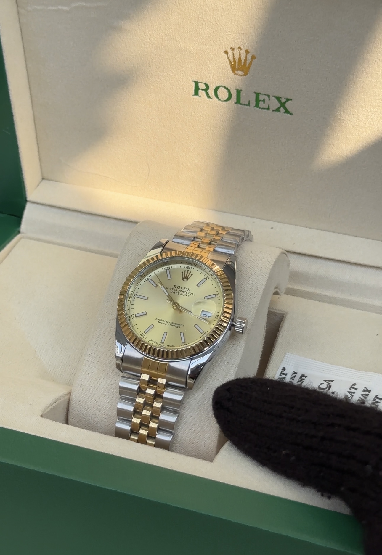Ladies golden Two tone  Rolex Date just 34mm with original Rolex box